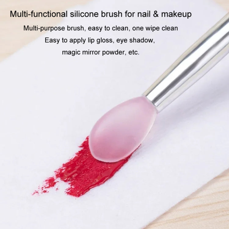 Nail Art Silicone Applicator Sticks Multi-Purpose Dabbing Powder Glitter Eyeshadow Brush Applying Manicure Tool, 2pcs