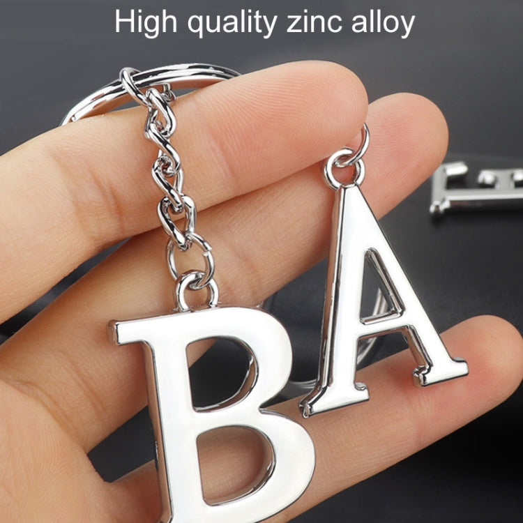 Double-Sided Three-Dimensional Plating Alphabet Keychain, A, B, C, D, E, F, G, H, I, J, K, L, M, N, O, P, Q, R, S, T, U, V, W, X, Y