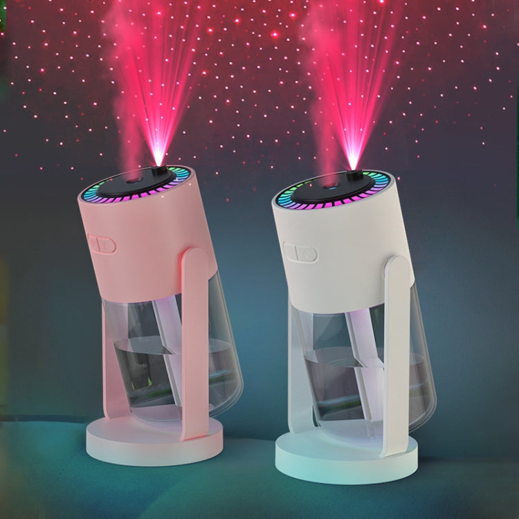 280ml Star Projection Light Humidifier USB Car Diffuser Humidifier Household Hydrating Atomizer, Rotating White, Rotating Pink