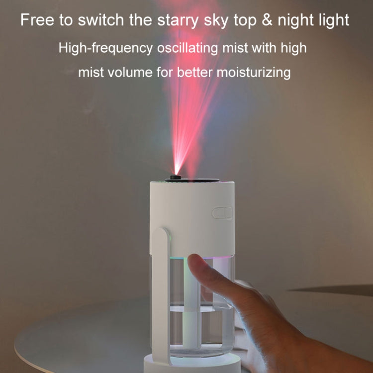 280ml Star Projection Light Humidifier USB Car Diffuser Humidifier Household Hydrating Atomizer, Rotating White, Rotating Pink