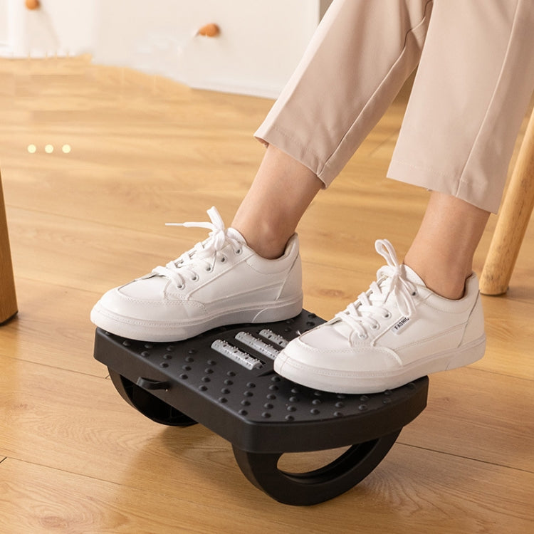 Mini Semicircular 180 Degree Swing Footstool Massage Footrest With Handle, Semicircular Black
