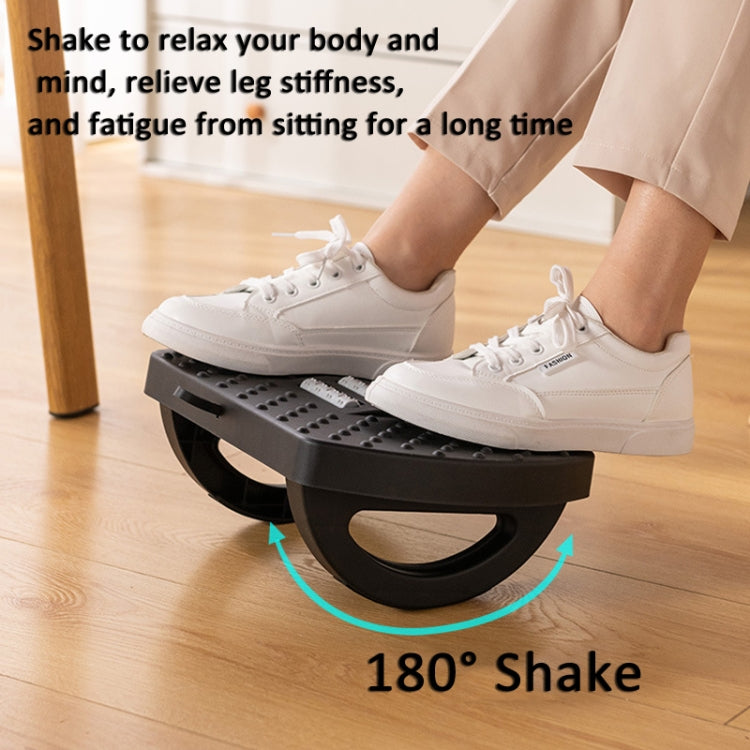 Mini Semicircular 180 Degree Swing Footstool Massage Footrest With Handle, Semicircular Black
