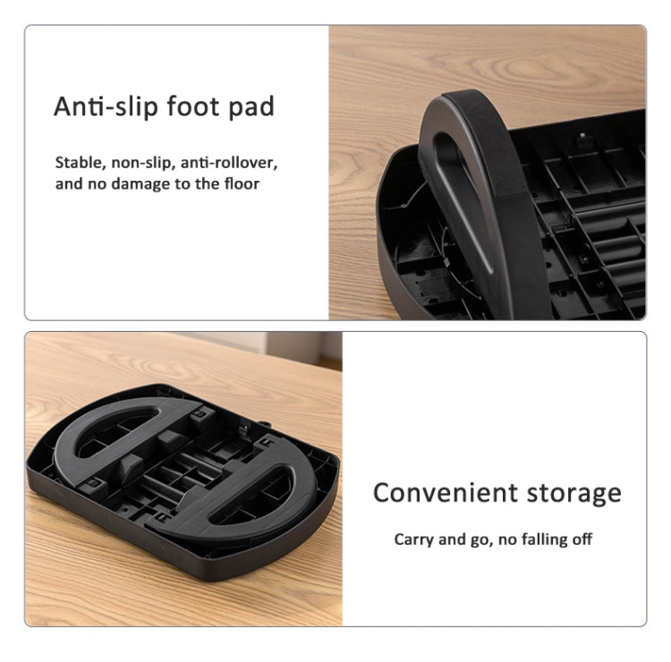 Mini Semicircular 180 Degree Swing Footstool Massage Footrest With Handle, Semicircular Black