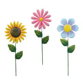 Outdoor Lawn Patio Decoration Iron Flower Inserts, 3pcs / Set