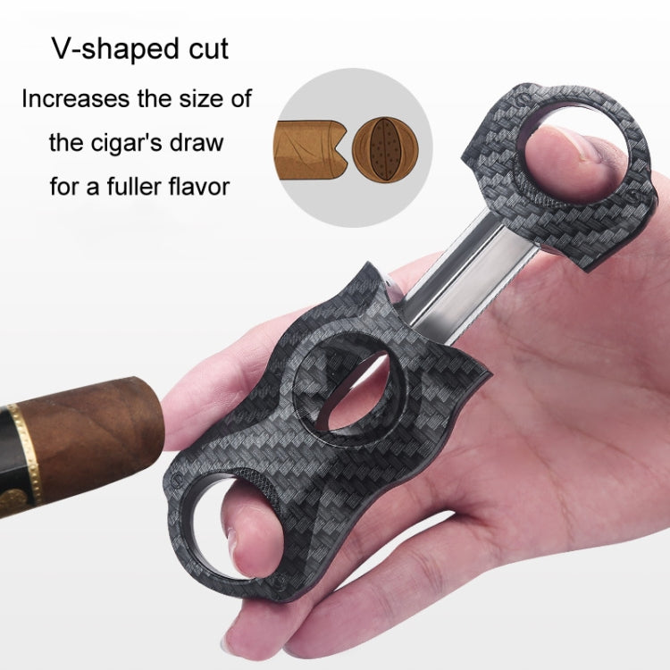 Portable Cigar Scissors Double Blade Stainless Steel V Cigar Cutter Tool, Bear Eye, Wind
