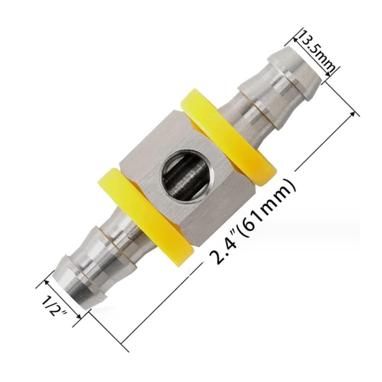 Fuel Pipe Fuel Pressure NPT Sensor T-type Barbed Connector, 1/2 inch