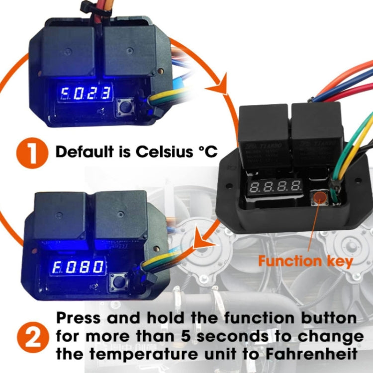 Digital Radiator Fan Controller Switch Automotive Fan Wiring Harness, 12V, 24V
