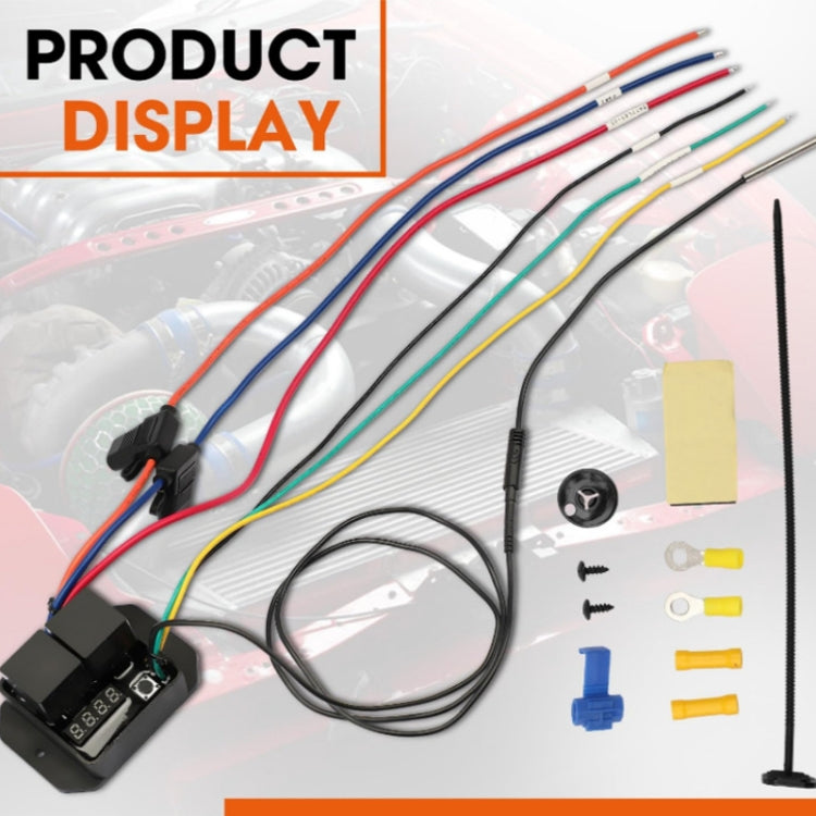 Digital Radiator Fan Controller Switch Automotive Fan Wiring Harness, 12V, 24V