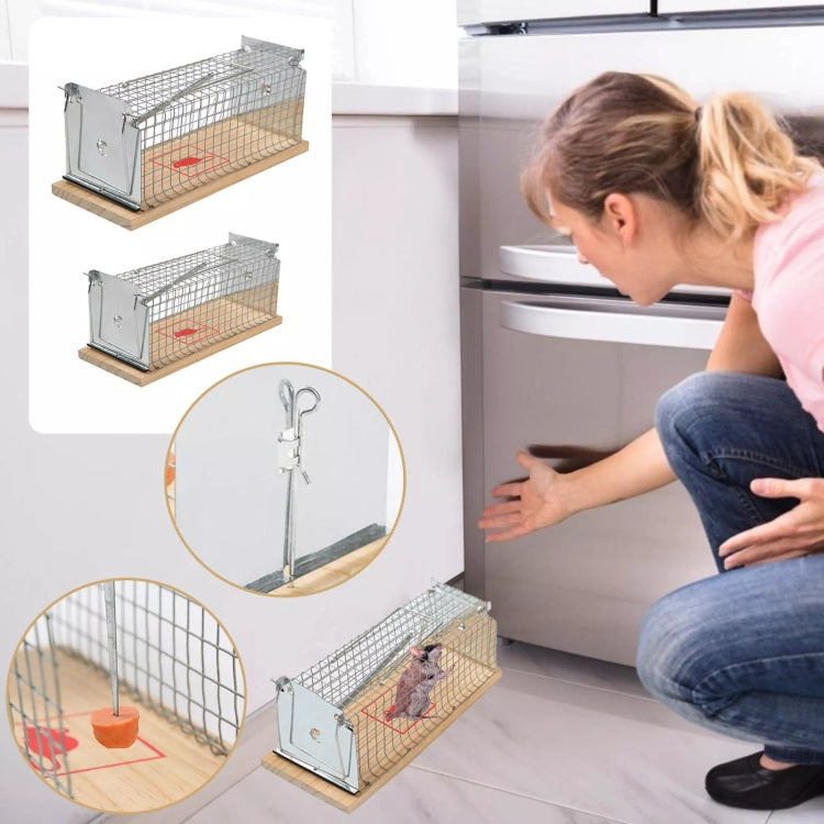 Wooden Mousetrap Cage Live Animal Humane Trap Catch, Small, Large