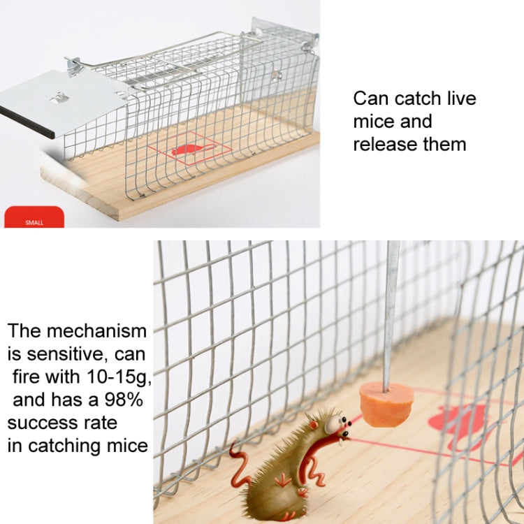 Wooden Mousetrap Cage Live Animal Humane Trap Catch, Small, Large
