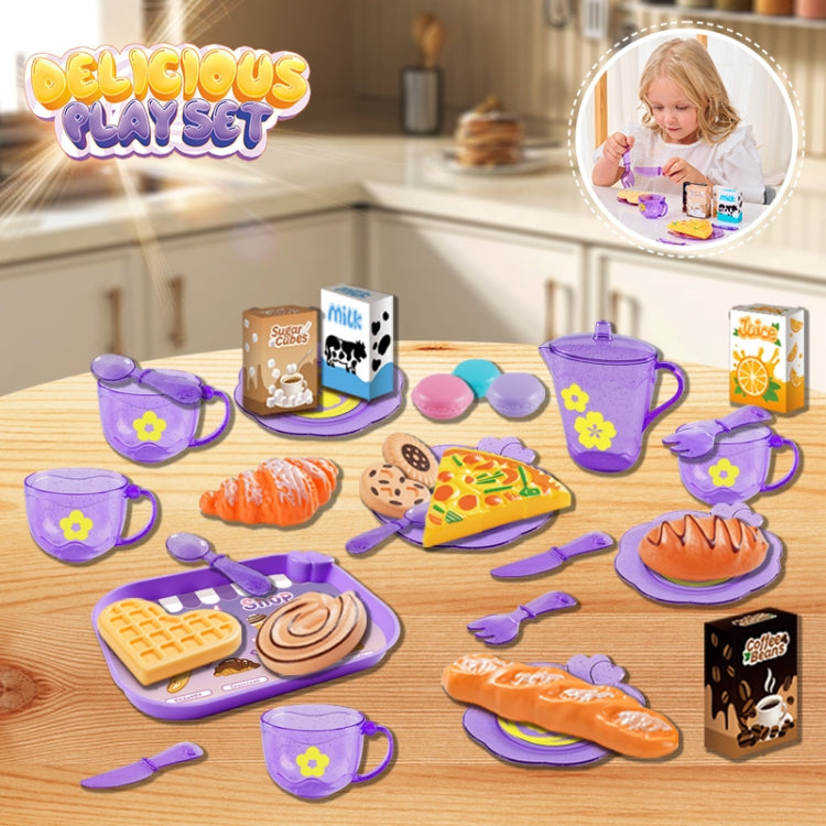 33pcs /Set Simulation Tableware Pretend Play Toy Kit Dessert Role Play Toys
