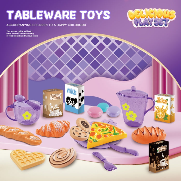 33pcs /Set Simulation Tableware Pretend Play Toy Kit Dessert Role Play Toys