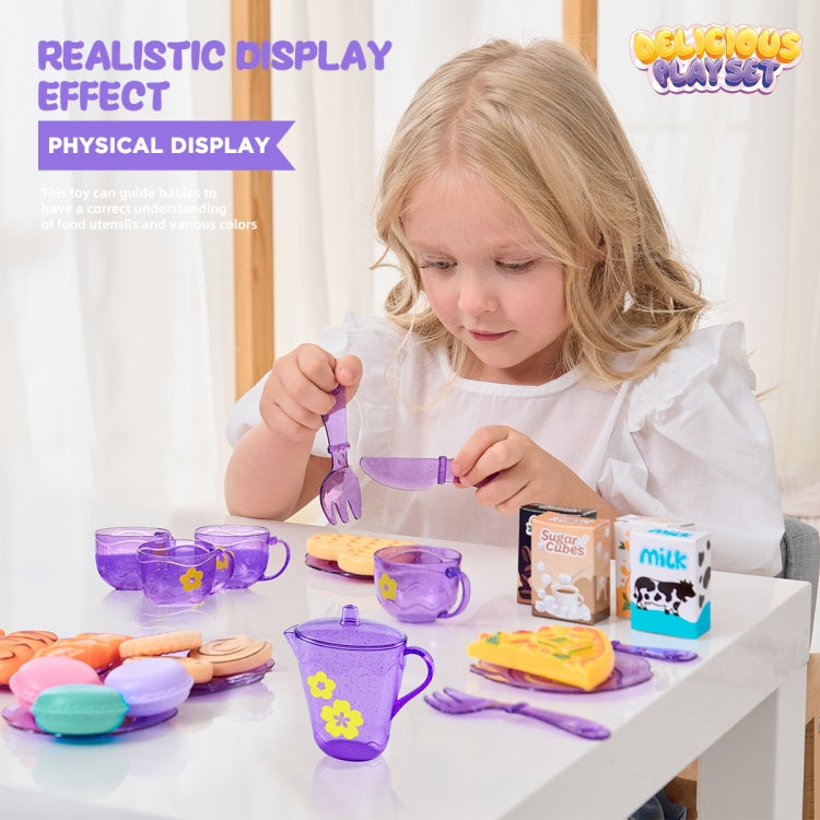 33pcs /Set Simulation Tableware Pretend Play Toy Kit Dessert Role Play Toys