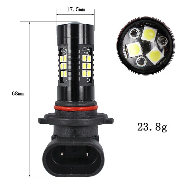 1pair Automotive High-power LED White Light Fog Lamp, 9005