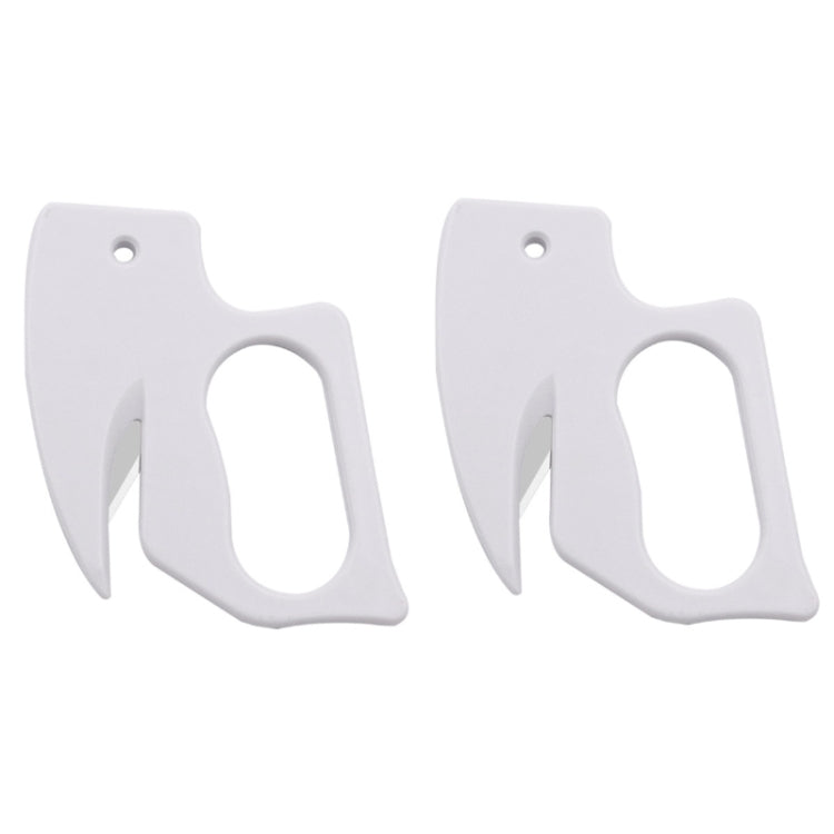 2pcs Multi-purpose Paper Cutting Stainless Steel Blade Letter Opener, White, Black