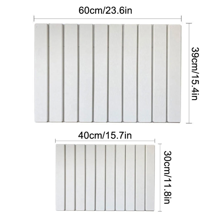 Diatomaceous Earth Tableware Drying Mat Foldable Dish Drainer Kitchen Bathroom Absorbent Mat, 30x40cm, 60x39cm