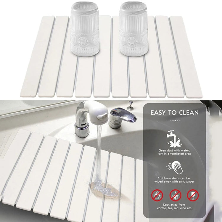 Diatomaceous Earth Tableware Drying Mat Foldable Dish Drainer Kitchen Bathroom Absorbent Mat, 30x40cm, 60x39cm