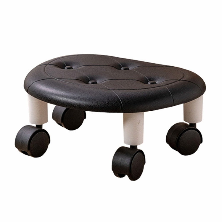 Bedroom Simple Universal Wheel Imitation Leather Pulley Low Stool
