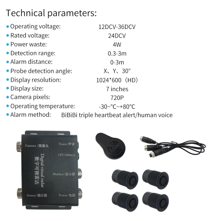 360-degree Detection Reversing Visual AHD Digital Radar