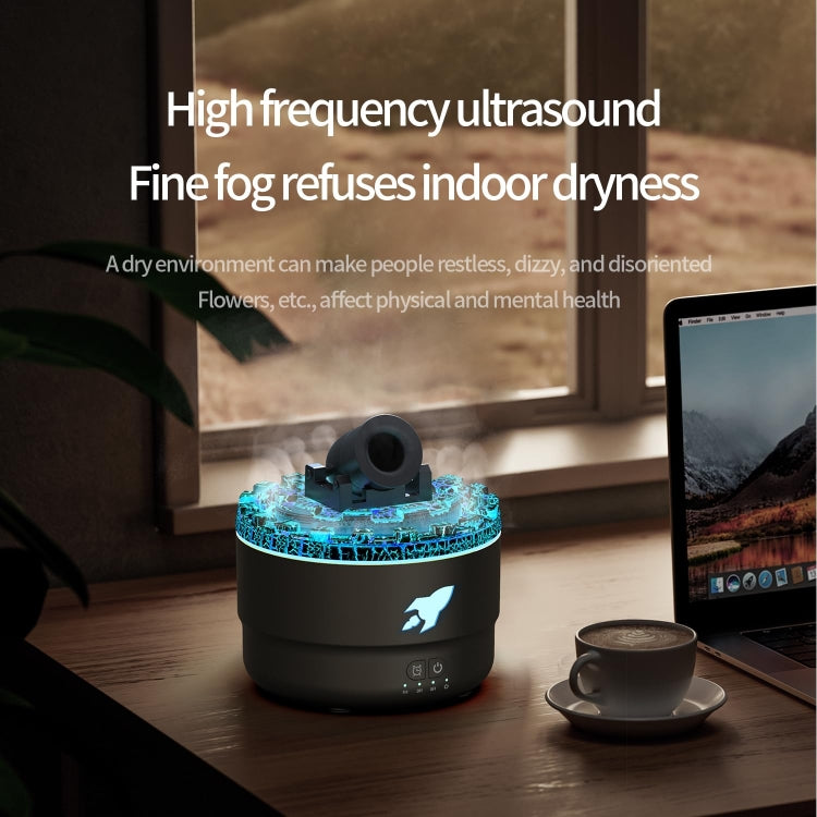 Turret Shape Aromatherapy Humidifier With 3-speed Timer 7-color Atmosphere Light, US Plug Black, US Plug White, EU Plug Black, EU Plug White, USB Plug Black, USB Plug White