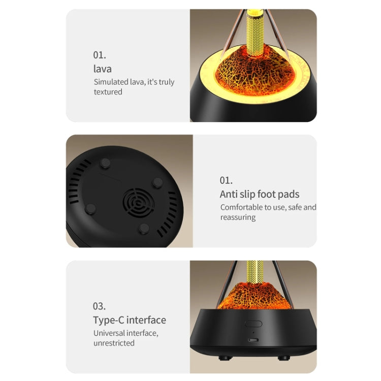 80ml Volcanic Lava Aromatherapy Humidifier With Colorful Lights USB Plug Power