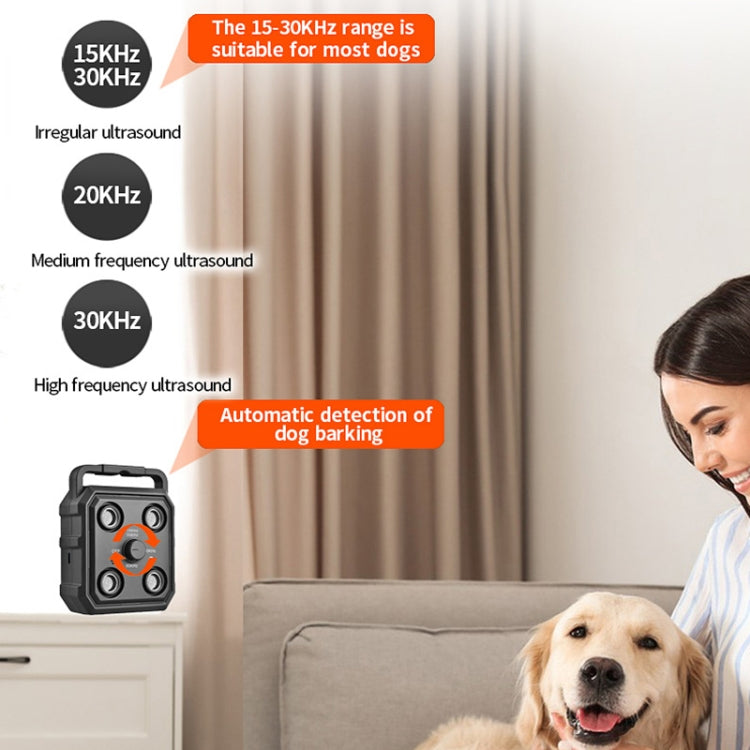 AI Intelligent Recognition Ultrasonic Bark Stopper Portable Dog Training Device Repellent, Black