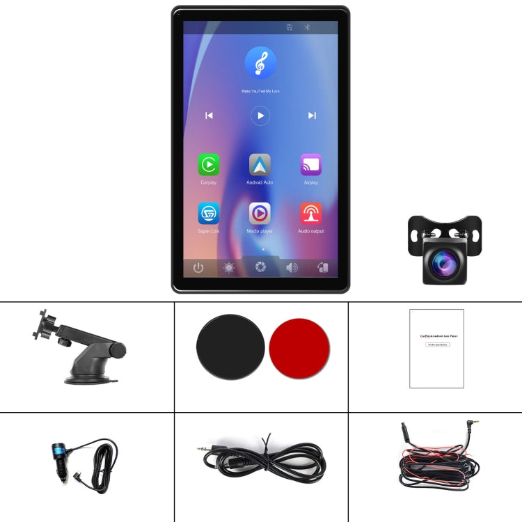 8-inch Car Full Touch Screen Player Supports Horizontal and Vertical CarPlay / Android Auto, Standard, With Camera