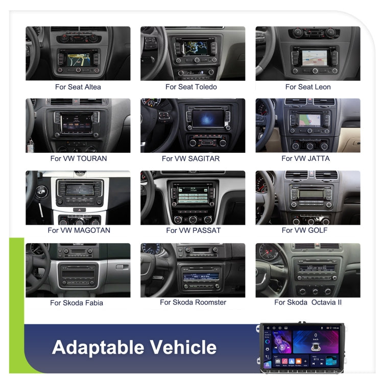 For Volkswagen 4+64G Multimedia Player Android 13 System, 7-inch, 9-inch
