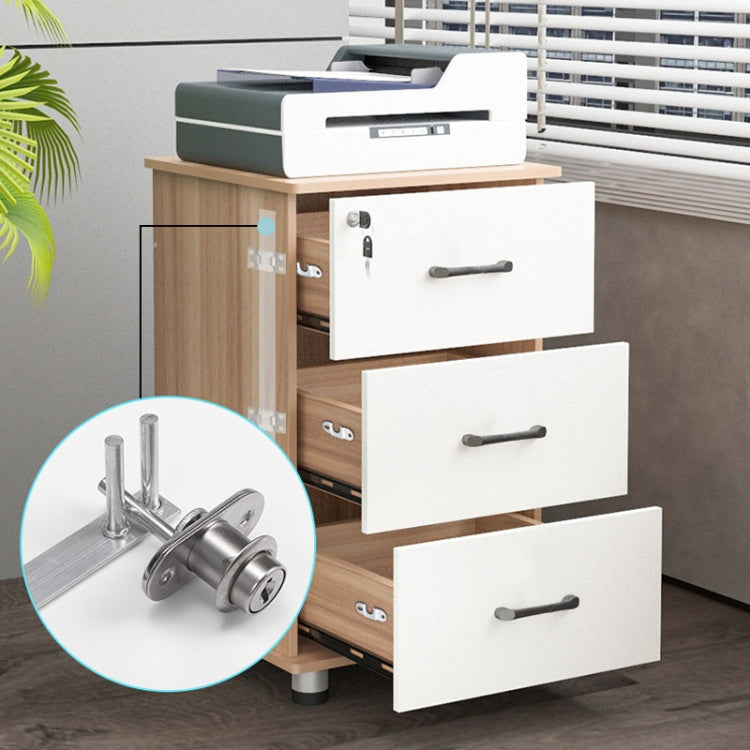 Home Office Desk Drawer Triple Connect File Cabinet Lock, Front Black, Side Black, Front White, Side White