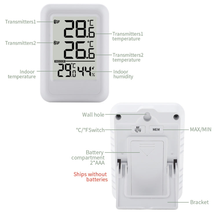 TS-FT0402 2-In-1 Home Wireless Digital Thermometer Wall-Mounted Greenhouse Thermometer, TS-FT0402