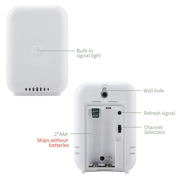 TS-FT0402 2-In-1 Home Wireless Digital Thermometer Wall-Mounted Greenhouse Thermometer, TS-FT0402
