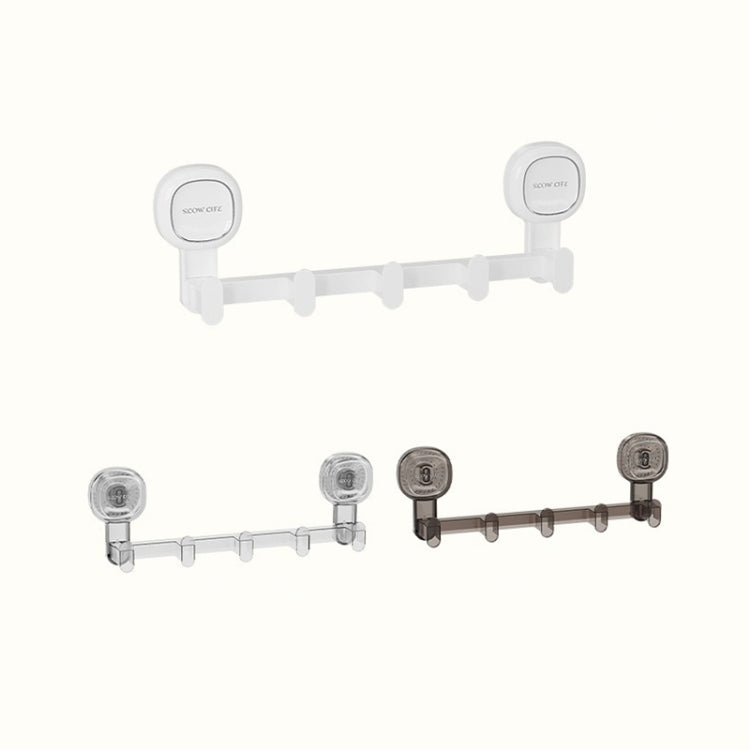 Multifunctional Suction Cup Hook Punch-free Traceless Adhesive Hook Storage Rack, White, Transparent, Gray
