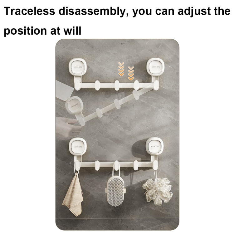 Multifunctional Suction Cup Hook Punch-free Traceless Adhesive Hook Storage Rack, White, Transparent, Gray