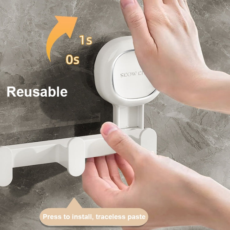Multifunctional Suction Cup Hook Punch-free Traceless Adhesive Hook Storage Rack, White, Transparent, Gray