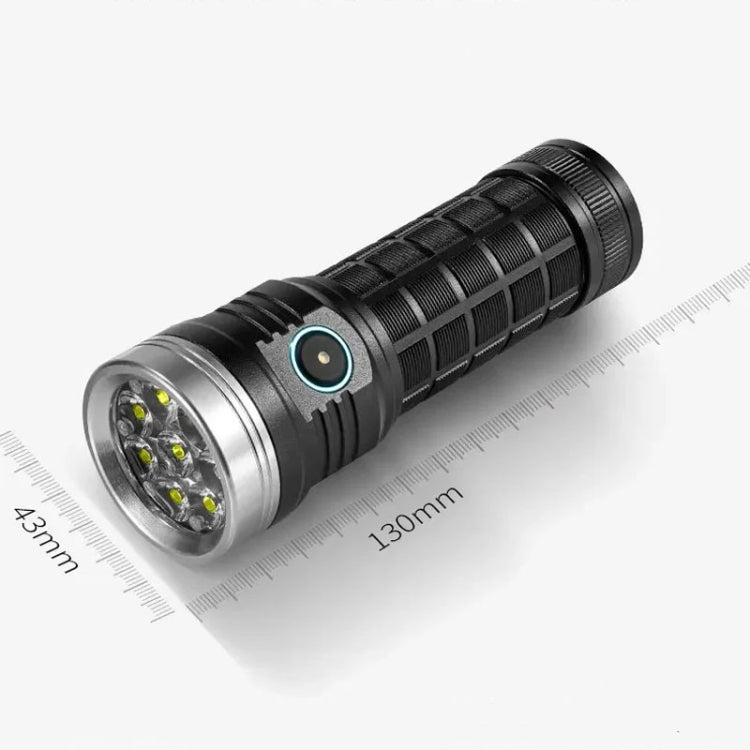 Aluminium Ring 8 Holes Straight Flashlight Outdoor Camping Flashlight, W5185