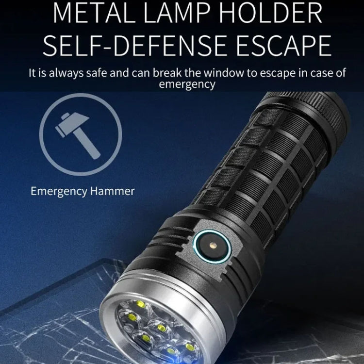 Aluminium Ring 8 Holes Straight Flashlight Outdoor Camping Flashlight, W5185