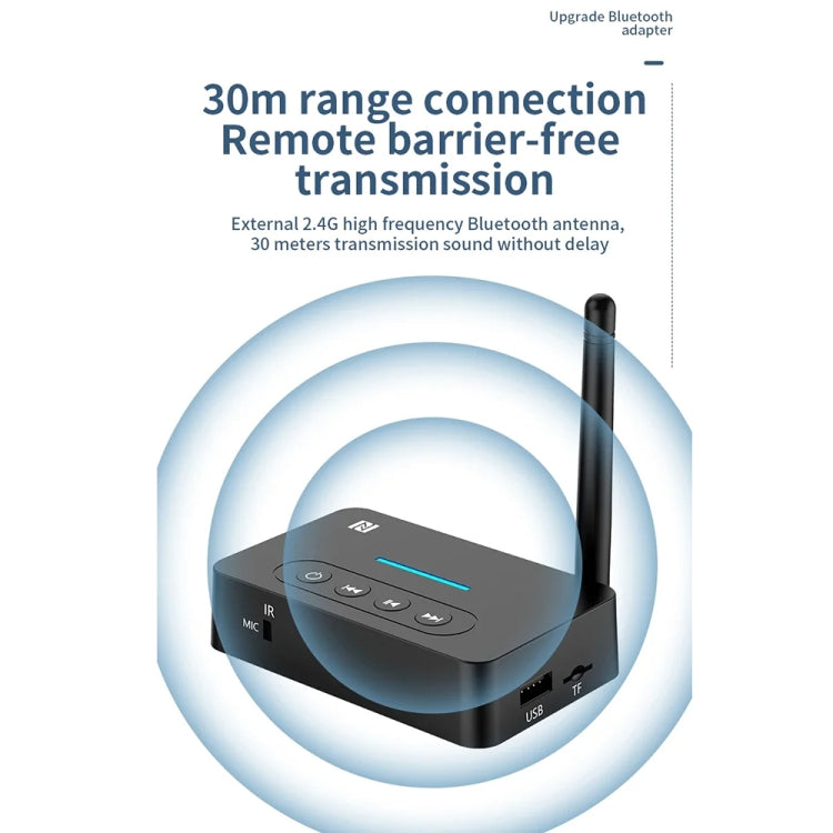 D9 2-in-1 Old-fashioned Audio Car Bluetooth Receiver Transmitter NFC Music Bluetooth Adapter, D9 2-in-1