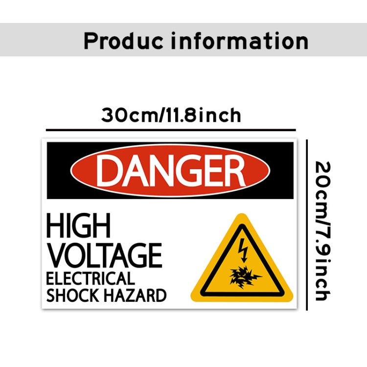 High-Voltage Electrical Box Hazard Warning Waterproof Sticker, 1pc 30x20cm, 2pcs /Set 15x10cm