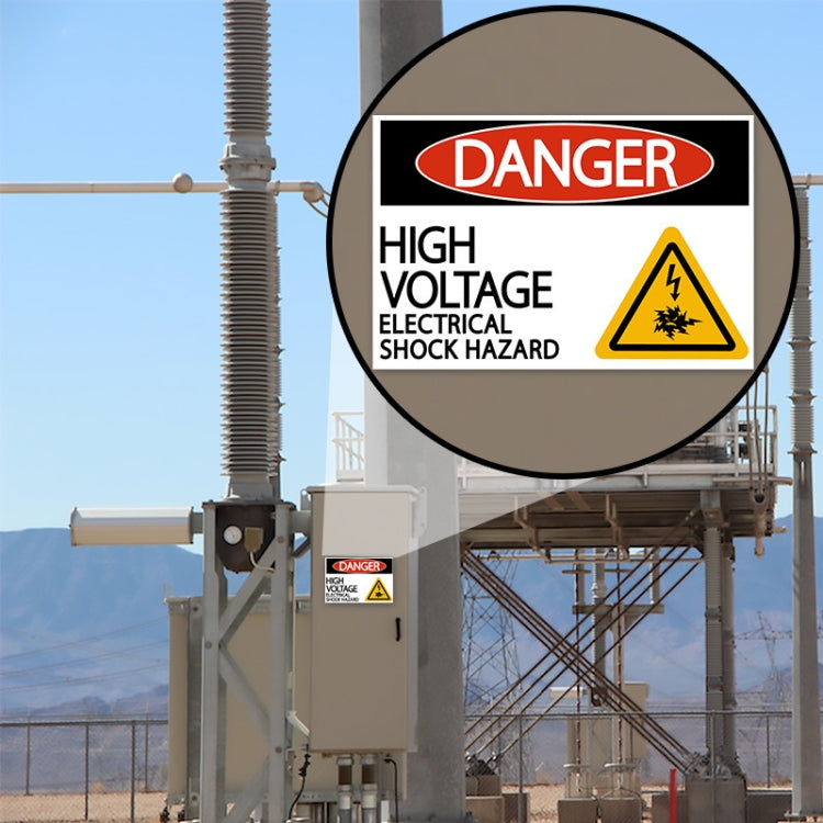 High-Voltage Electrical Box Hazard Warning Waterproof Sticker, 1pc 30x20cm, 2pcs /Set 15x10cm