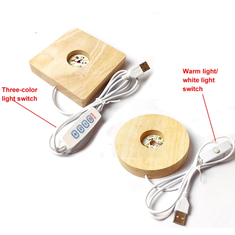 LED Light Solid Wood Luminous Base for Resin Art Acrylic Glass Lights, Round 6x2cm, Round 10x2cm, Rectangular Slot 15cm, Oval  15cm, Square 8x2cm, Rectangular 18cm, Rectangular Slot 20cm, Rectangular 30cm