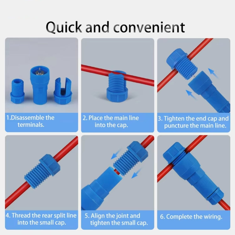 2pcs /Pack Stripping-free Thimble T-shaped Connector Downlight Wiring-free Connector
