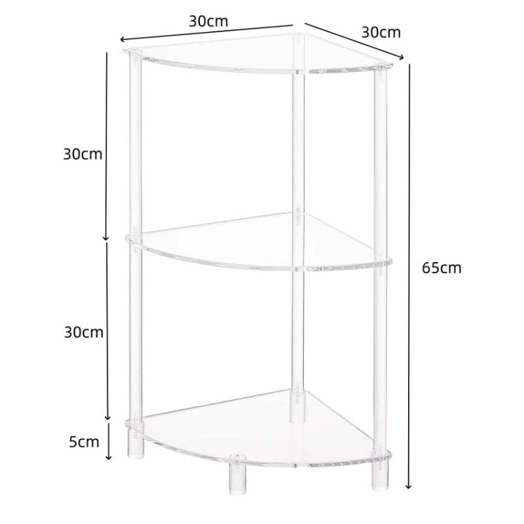 Acrylic 3-Layer Wall Corner Table For Living Room Bedroom Bathroom Placement Storage, YX141