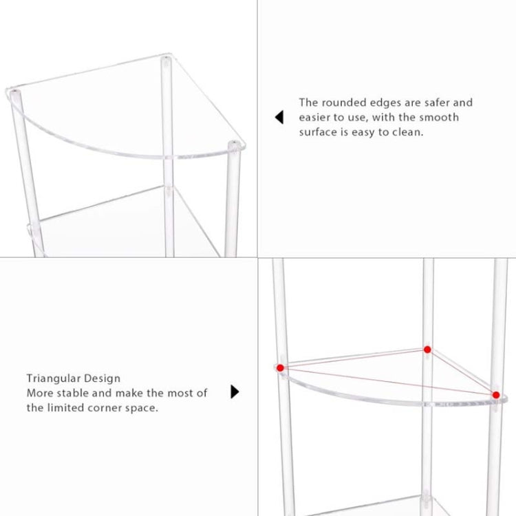 Acrylic 3-Layer Wall Corner Table For Living Room Bedroom Bathroom Placement Storage, YX141