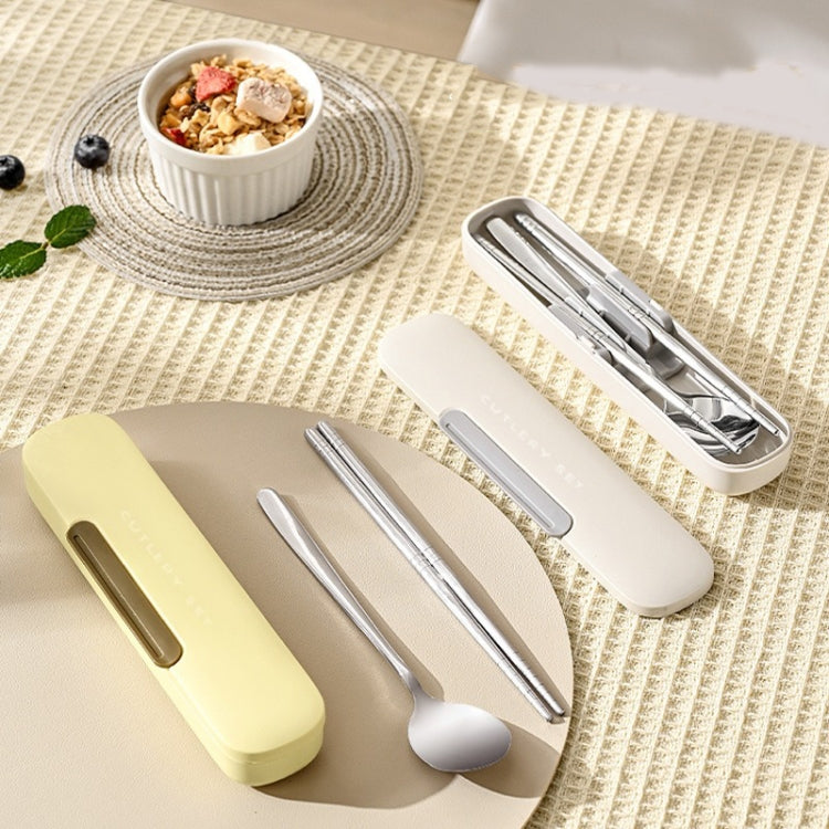Portable Spoon Chopsticks Cutlery Set with Storage Box For Students, Office Workers and Camping