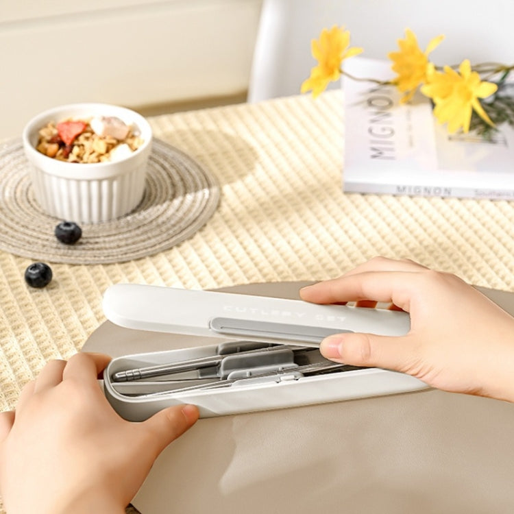 Portable Spoon Chopsticks Cutlery Set with Storage Box For Students, Office Workers and Camping