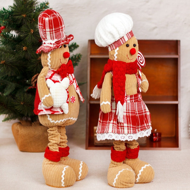 Christmas Decoration Ornament Gingerbread Man Retractable Window Figurine, Boy, Girl