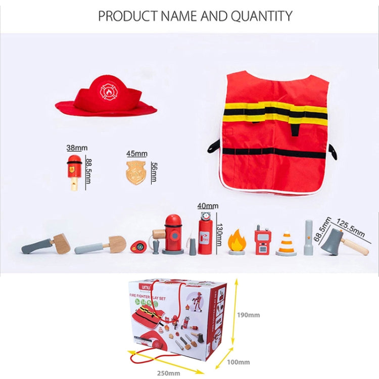 Children Simulation Fireman Set Role Play Educational Toy Firefighting Tools Scenario Cosplay Toy, Fireman