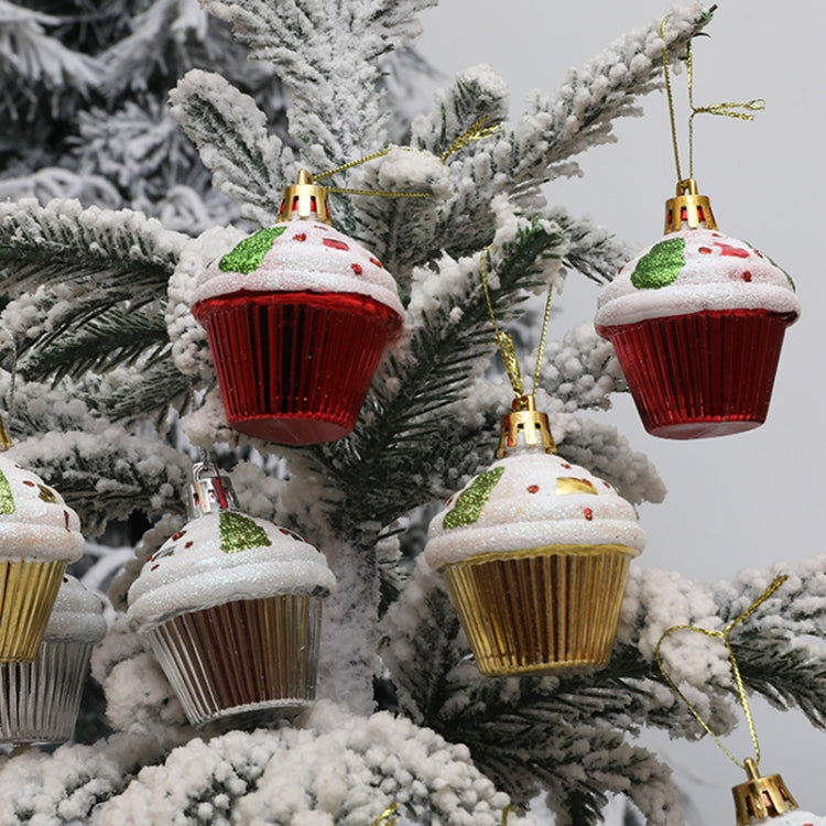4pcs /Box Glossy Round Pastry Christmas Balls Painted Christmas Tree Hanging Decoration, Round Pastry