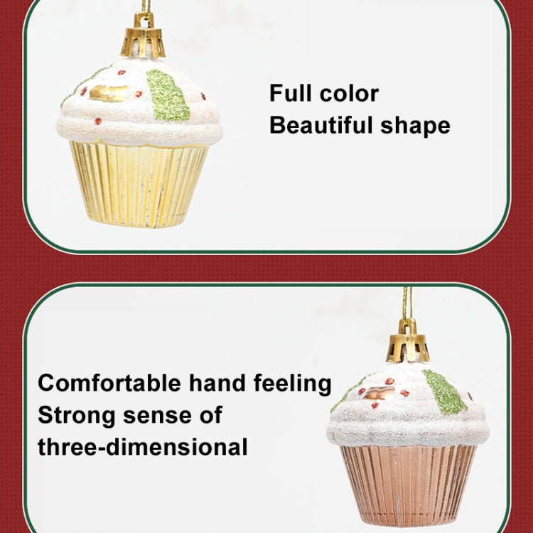 4pcs /Box Glossy Round Pastry Christmas Balls Painted Christmas Tree Hanging Decoration, Round Pastry