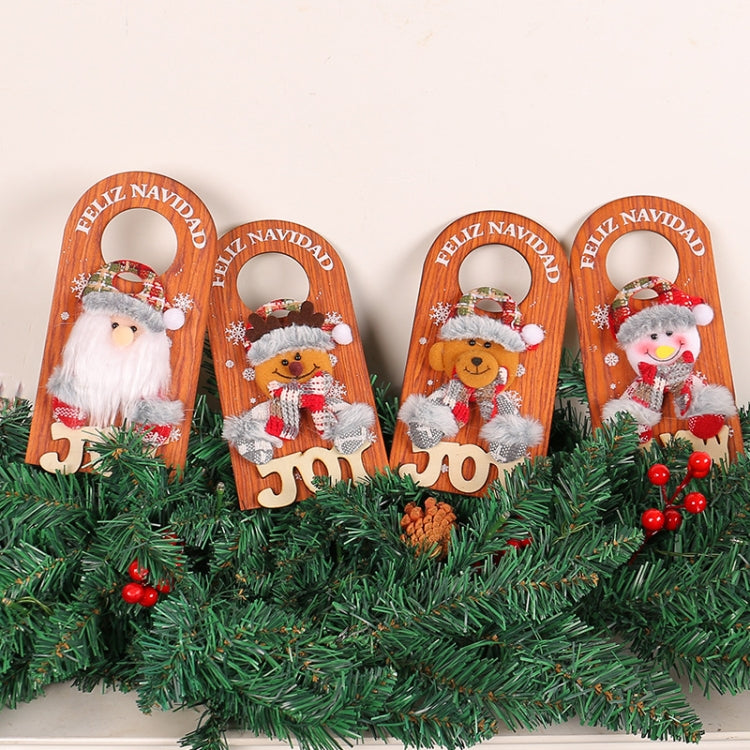 Christmas Cartoon Door Handle Wooden Plaque Hanging Decoration, W2-46 Old Man, W2-47 Snowman, W2-48 Fawn, W2-49 Bear